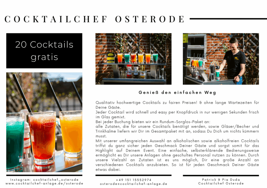 Gutscheinheftseite vom Cocktailchef Osterode